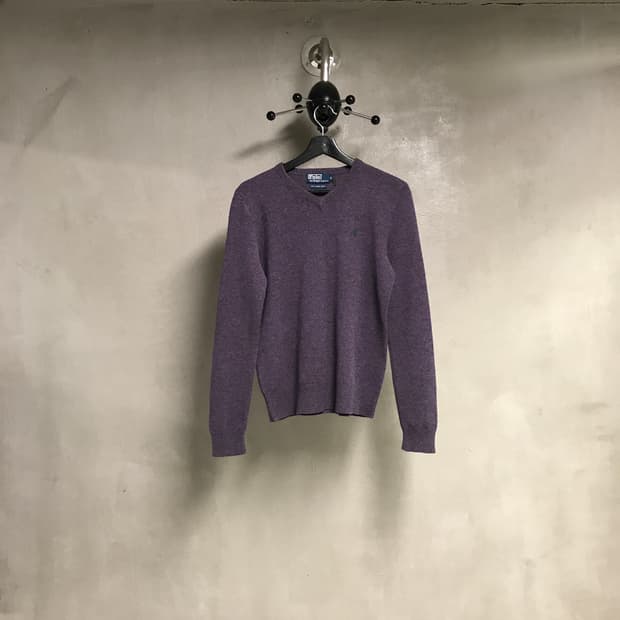 폴로 랄프로렌 브이넥 니트 퍼플 S