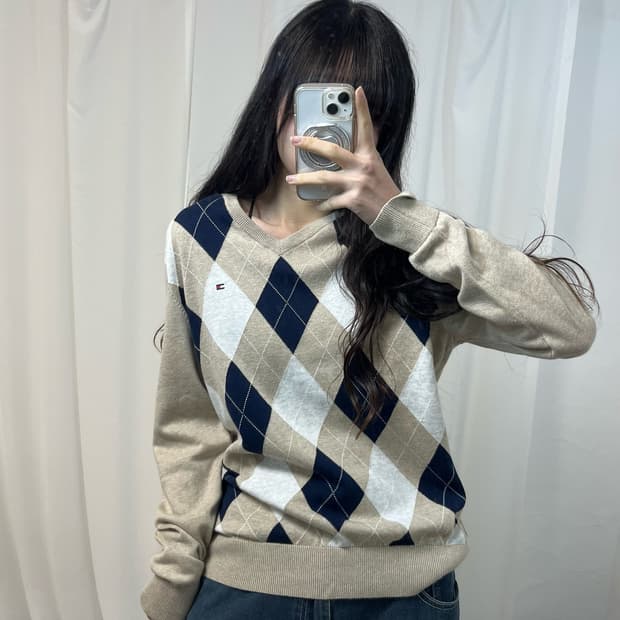 Tommy Hilfiger Argyle Knit Sweater