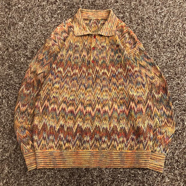 CAPERDONI 패턴 울 카라 니트