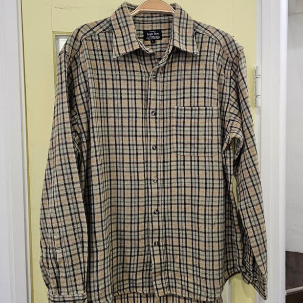 Ralph Eton 베이지 체크 플란넬 셔츠