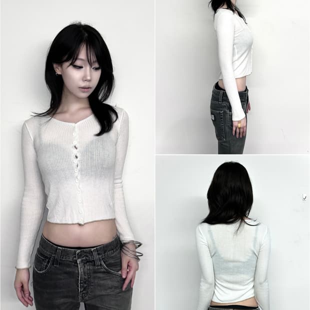 돌체앤가바나 골드 스티치 슬림 가디건