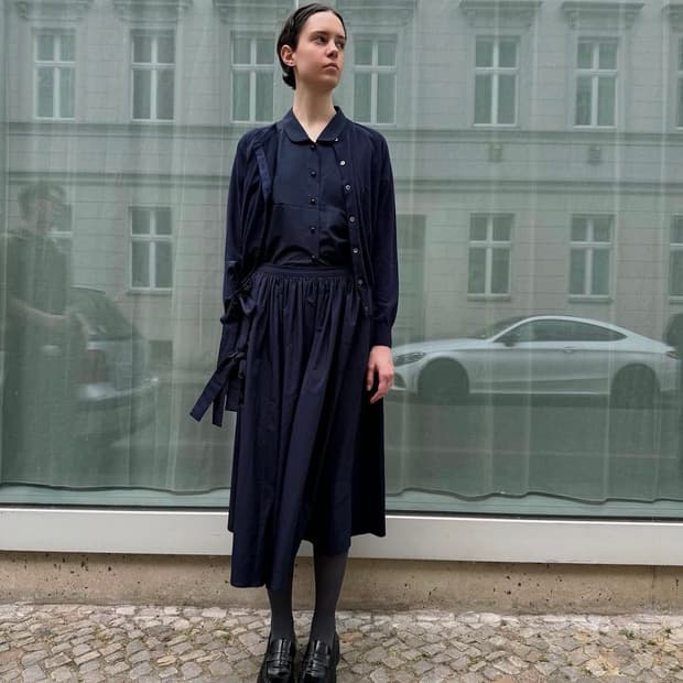 Doble Strap Ribbon Skirt (Navy)