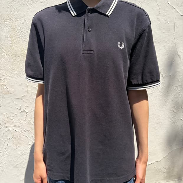 Fred Perry 라인 디테일 카라 반팔 티셔츠 M