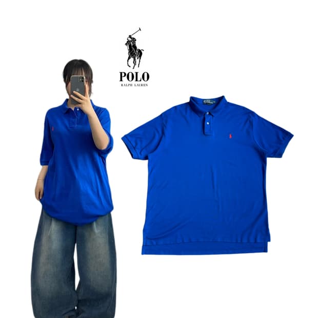 폴로 XL 포니 PK 카라 반팔 티셔츠 블루