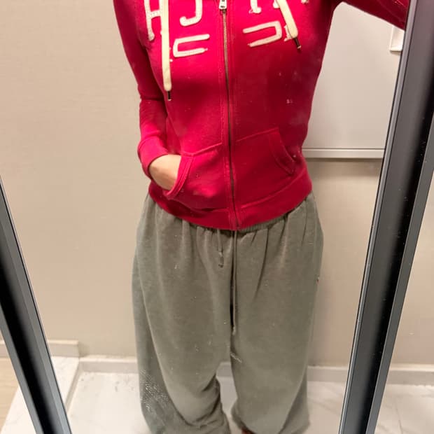 아베크롬비 핑크 후드집업 xs