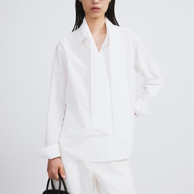 렉토 recto 스카프 셔츠_화이트