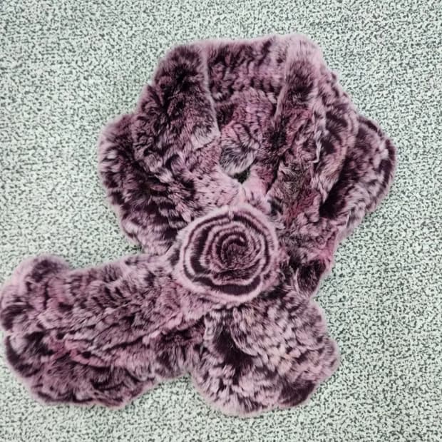 렉스 토끼털 퍼 목도리