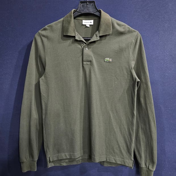 라코스테 카키 남성 95 카라 긴팔티셔츠 