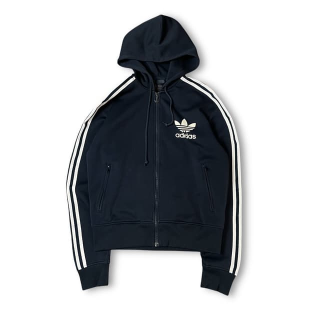 아디다스 네이비 구형 파이어버드 후드 트랙탑 져지 100