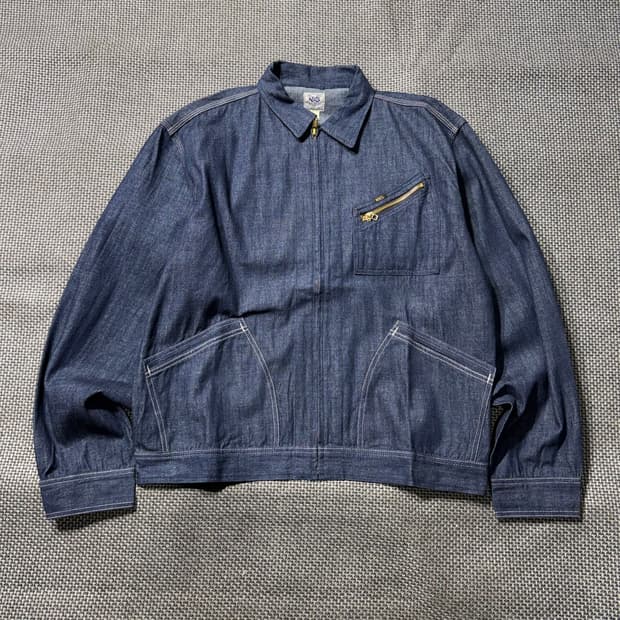 빈티지 데님 워크 블루종 자켓 (XL)