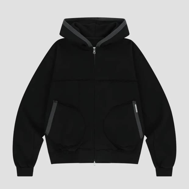 더바이닐하우스 컷오프 후드집업