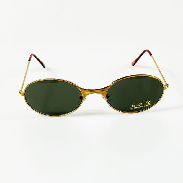 90s 골드 슬림 오벌 프레임 빈티지 선글라스