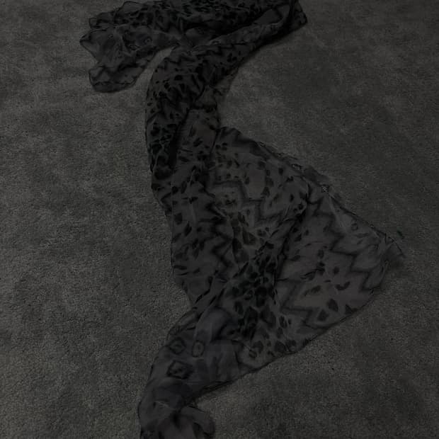 Vintage v-kei gothic punk leopard scarf