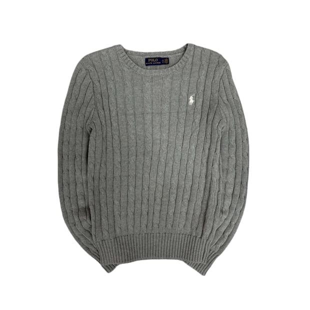 폴로 랄프로렌 그레이 꽈배기 여성 니트(XS)