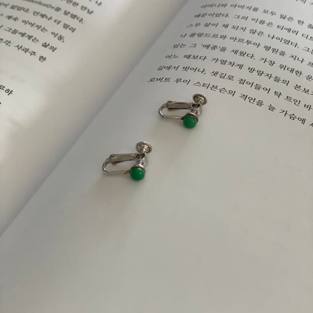 빈티지 그린 귀걸이 귀찌