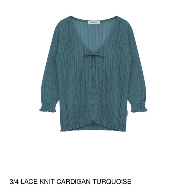 구해요) 미레코  3/4 LACE KNIT CARDIGAN