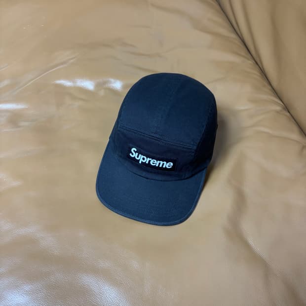 Supreme 슈프림 워시드 블랙 캠프캡 모자 (Washed Black)