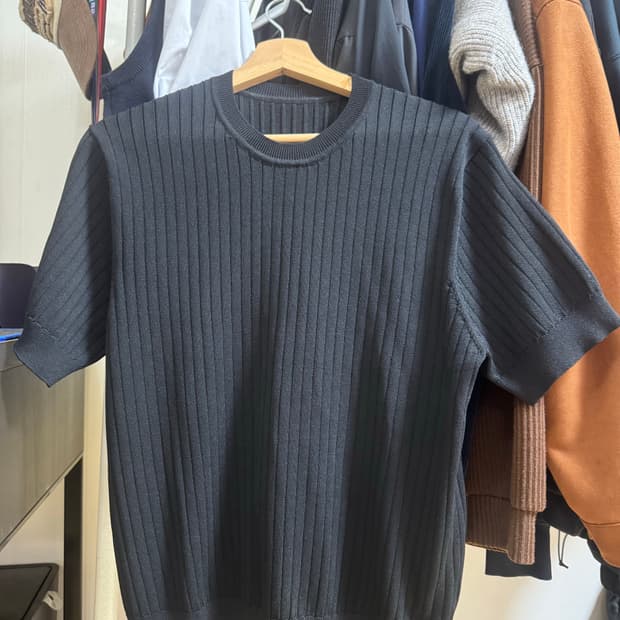 크롭 반팔 니트