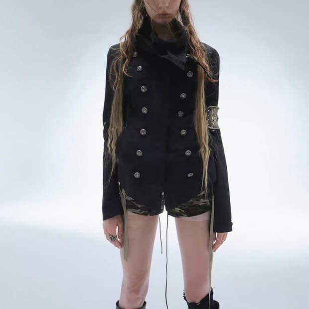 더블펀치 하이넥 나폴레옹 자켓