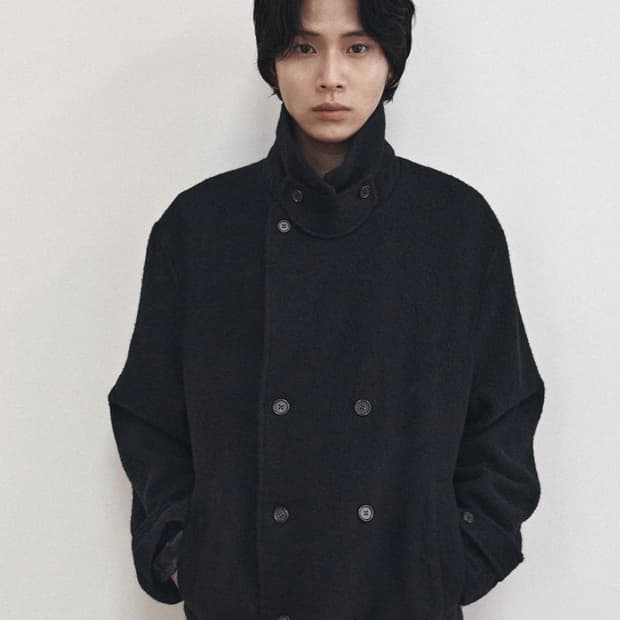 브라운야드 보일드 울 피코트 블랙 4 사이즈