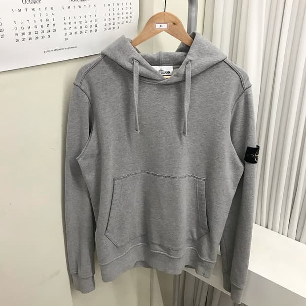 스톤아일랜드 그레이 후드티