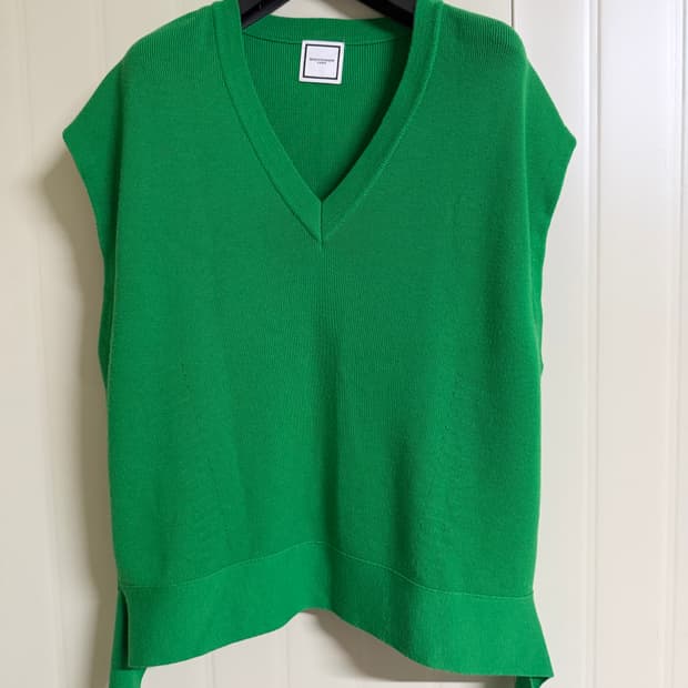 우영미 니트 베스트 그린 52