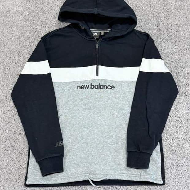 (90) 뉴발란스 하프집 후드 티