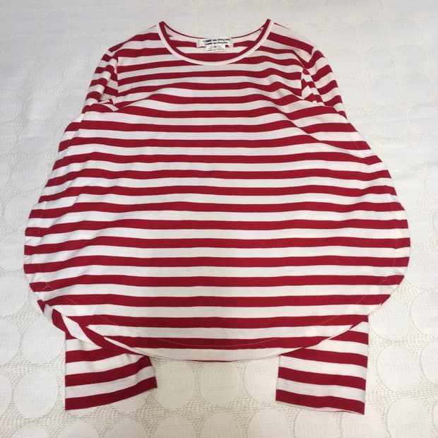 comme des garçons 레드 스트라이프 긴팔
