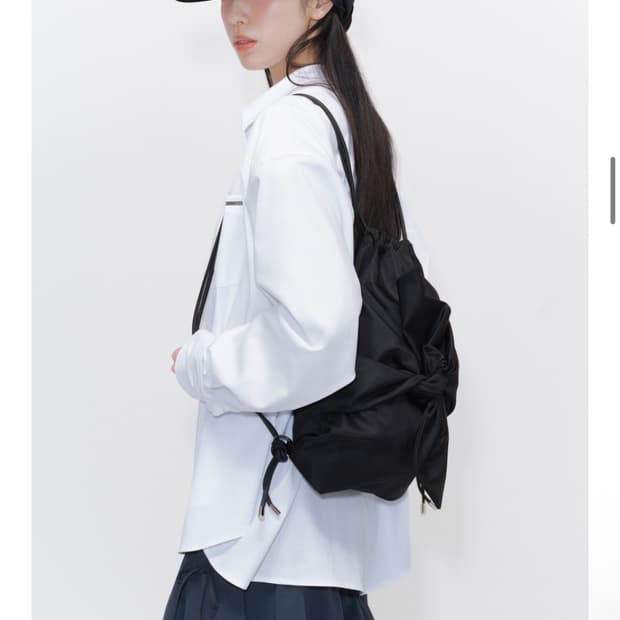 미세키서울 타이백 Tie-up drawstring bag BLACK