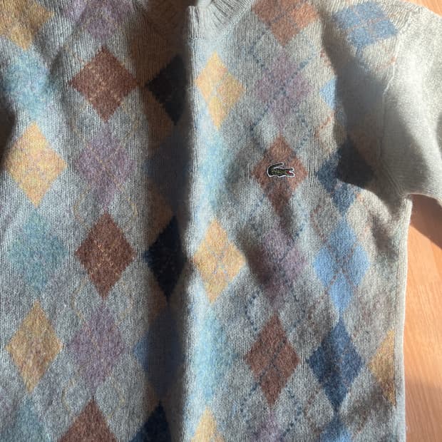 라코스테 빈티지 아가일 니트