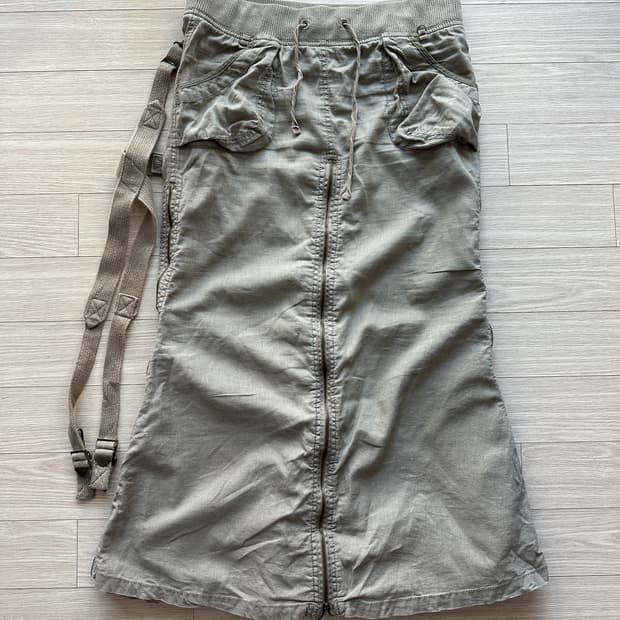 G.O.A goa 고아 카키 카고 본디지 맥시 스커트