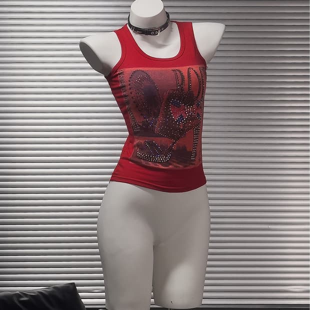 {UNKNOWN} Rock Heel Lace Tank Top
