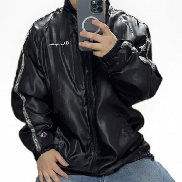 챔피온 블랙 누빔 퀼팅 자켓