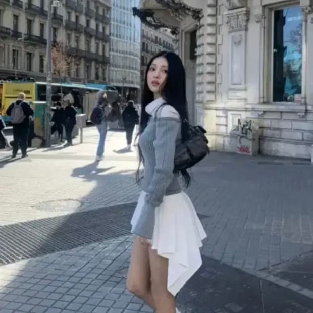 카키포인트 드레이프 셔츠 원피스