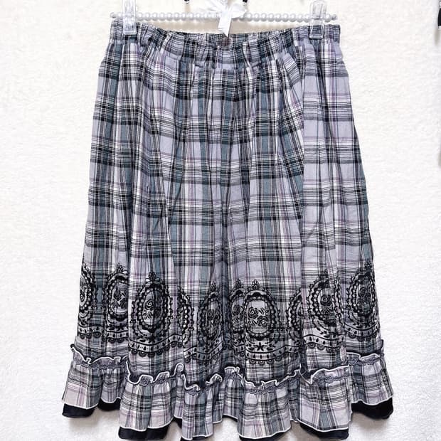 엑시즈팜 로맨틱고딕 고스로리 오리엔탈 엔틱 레이스 플리츠 스커트 핀터