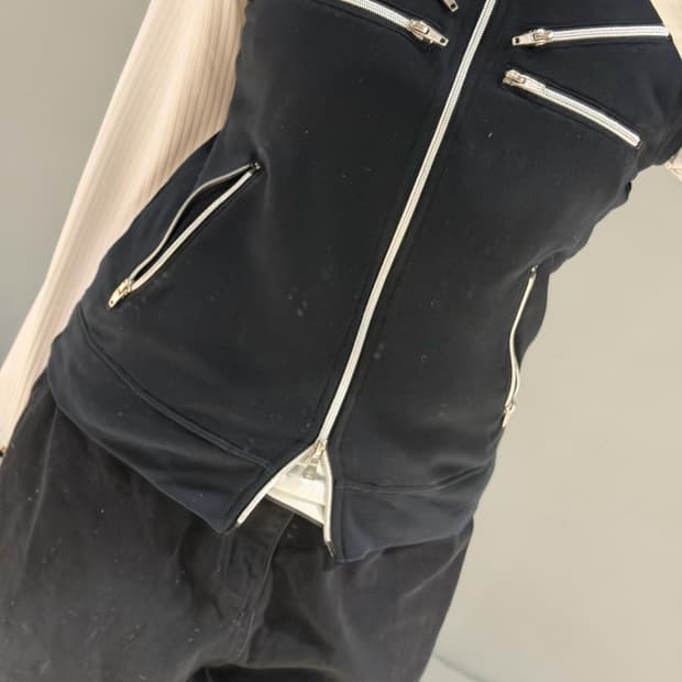 semantic design multi zipper vest zip-up semantic design 多重zip 