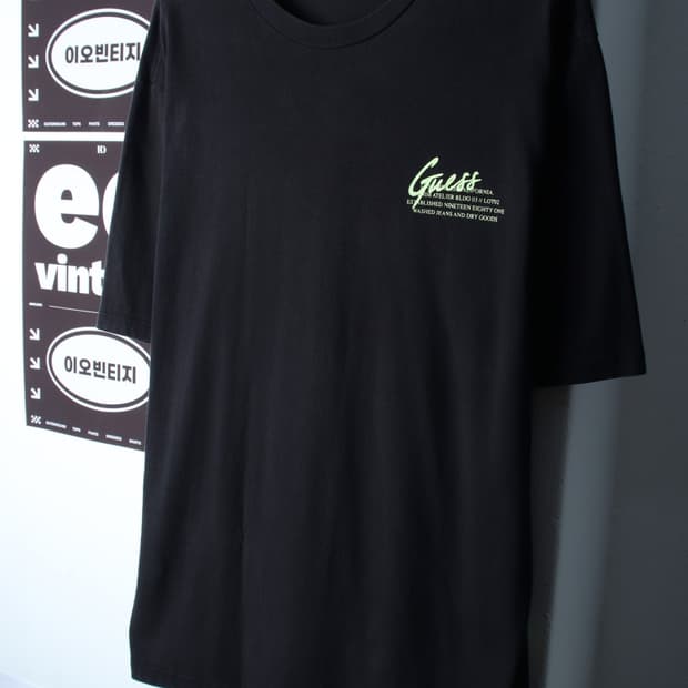 (XL-2XL) 게스 반팔 티셔츠 빅사이즈 에이징 블랙-H33471