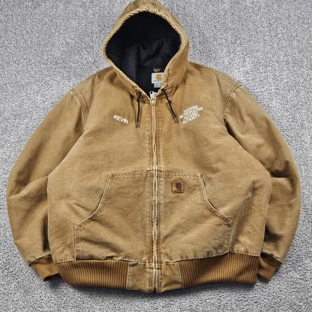 칼하트 J130 엘보패치드 캔버스 액티브 워크 자켓 (XL)/ 10261