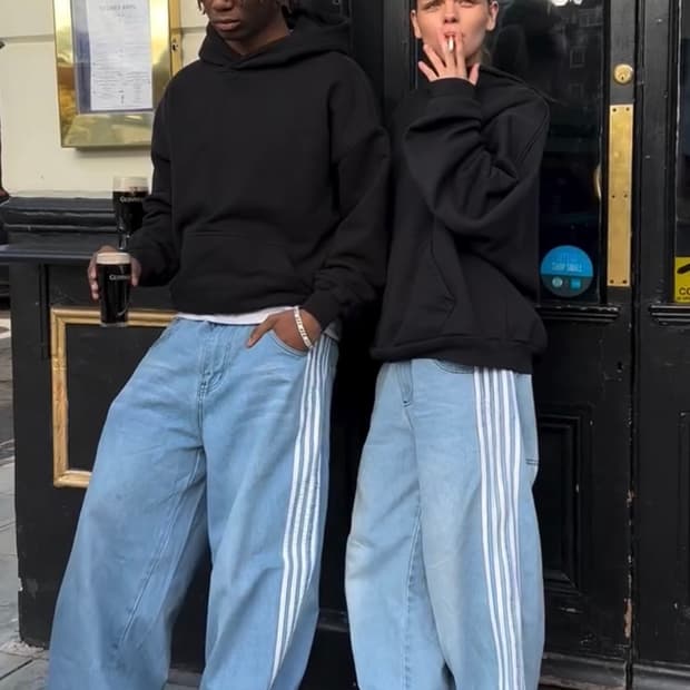 heavencanwait track jeans BLUE