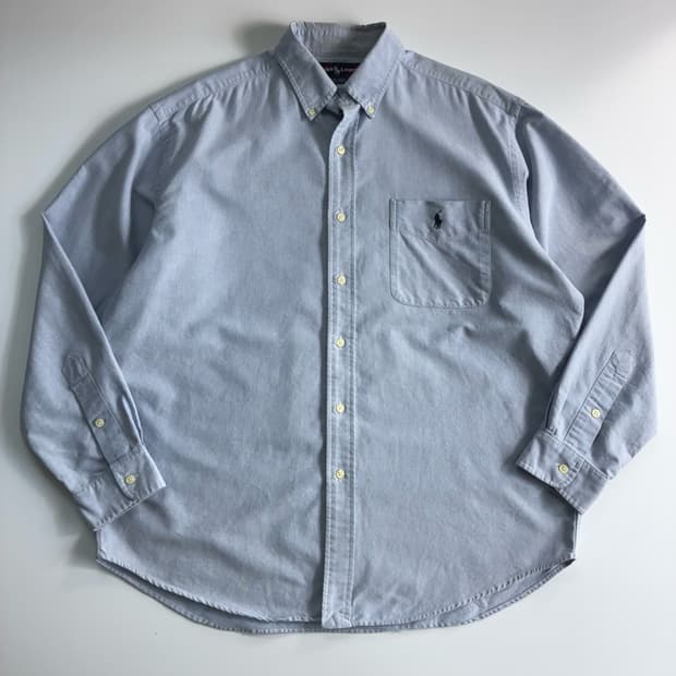 Polo  폴로 랄프로렌 자수 코튼 소라 솔리드 빅셔츠 