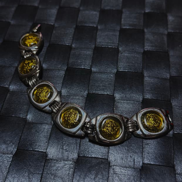 [90s초희귀]Gianni Versace 메두사 스퀘어돔 링크 팔찌