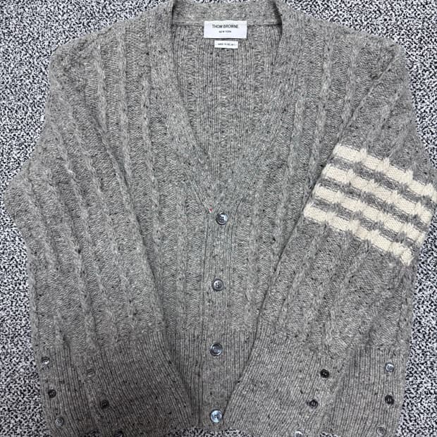 톰브라운 도네갈 가디건 쓰리버튼 3사이즈 그레이