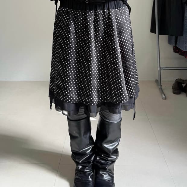 빈티지 도트 스커트
