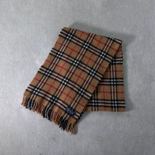 버버리 노바체크 램스울 베이지 머플러