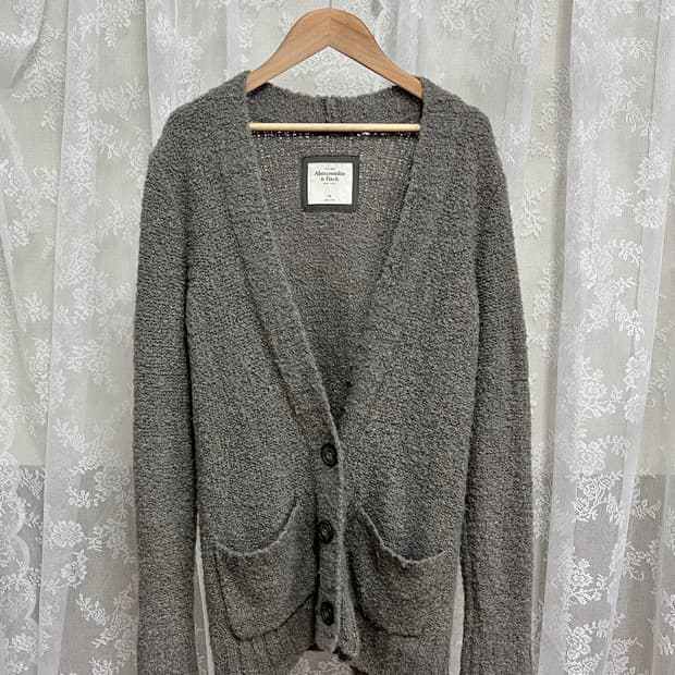 M) 아베크롬비 여성 부클 가디건 그레이
