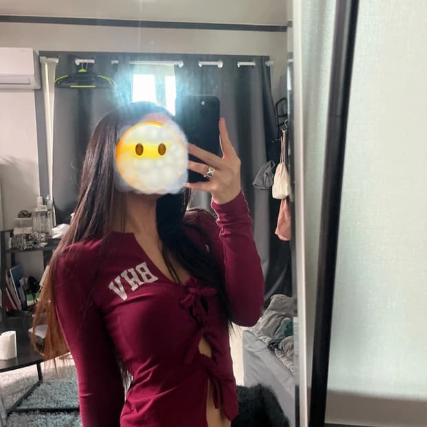 misbhv 로고 탑 버건디 xs