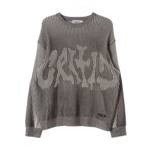 크리틱 고스 로고 헤비 니트 다크 그레이 L