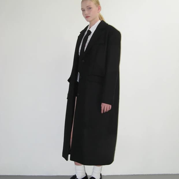 새상품) 크랭크 울 맥시롱코트