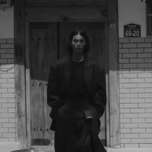 준지 컬렉션 라인 복스 가죽 카드지갑 블랙