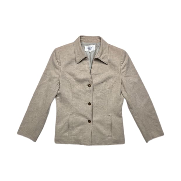 크림색 양모 자켓